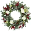 Real Touch™? Mixed Foliage and Roses Artificial Christmas Wreath 30" - Unlit