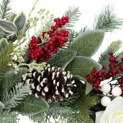 Real Touch™? Mixed Foliage and Roses Artificial Christmas Wreath 30