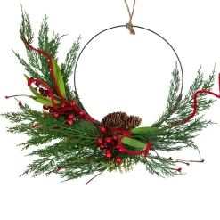 Real Touchâ„¢? Mixed Greenery and Berries Artificial Christmas Wreath - 18" - Unlit