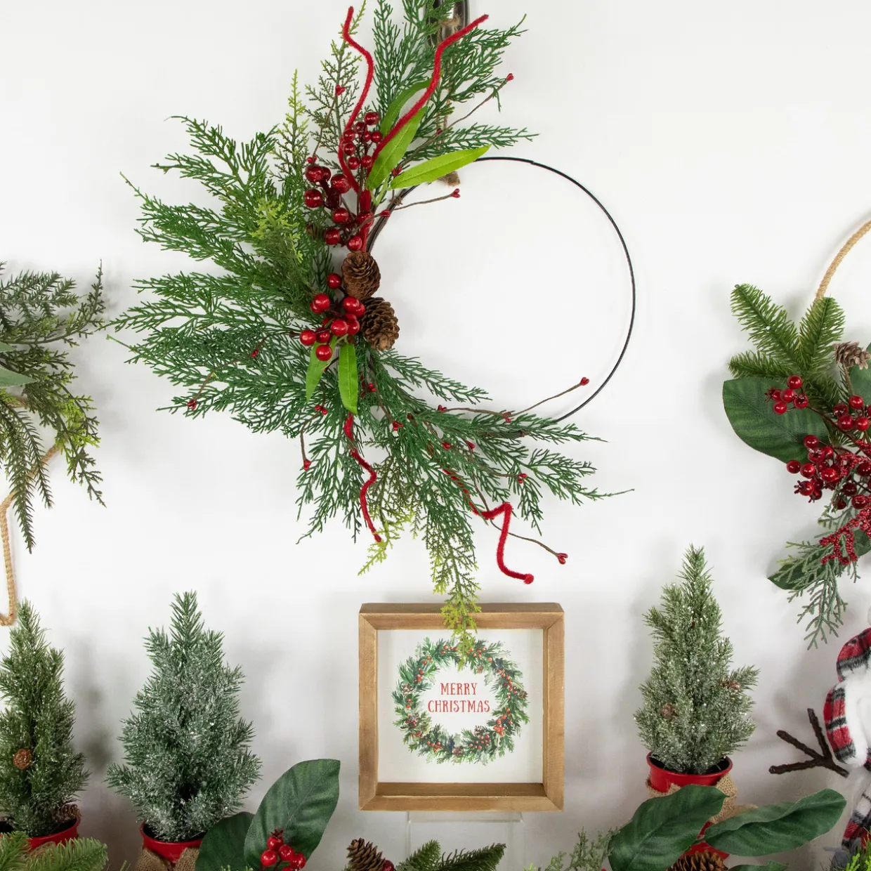 Real Touch™? Mixed Greenery and Berries Artificial Christmas Wreath - 18" - Unlit