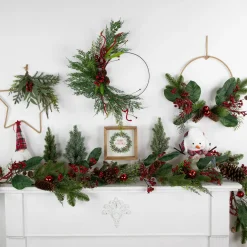 Real Touch™? Mixed Greenery and Berries Artificial Christmas Wreath - 18