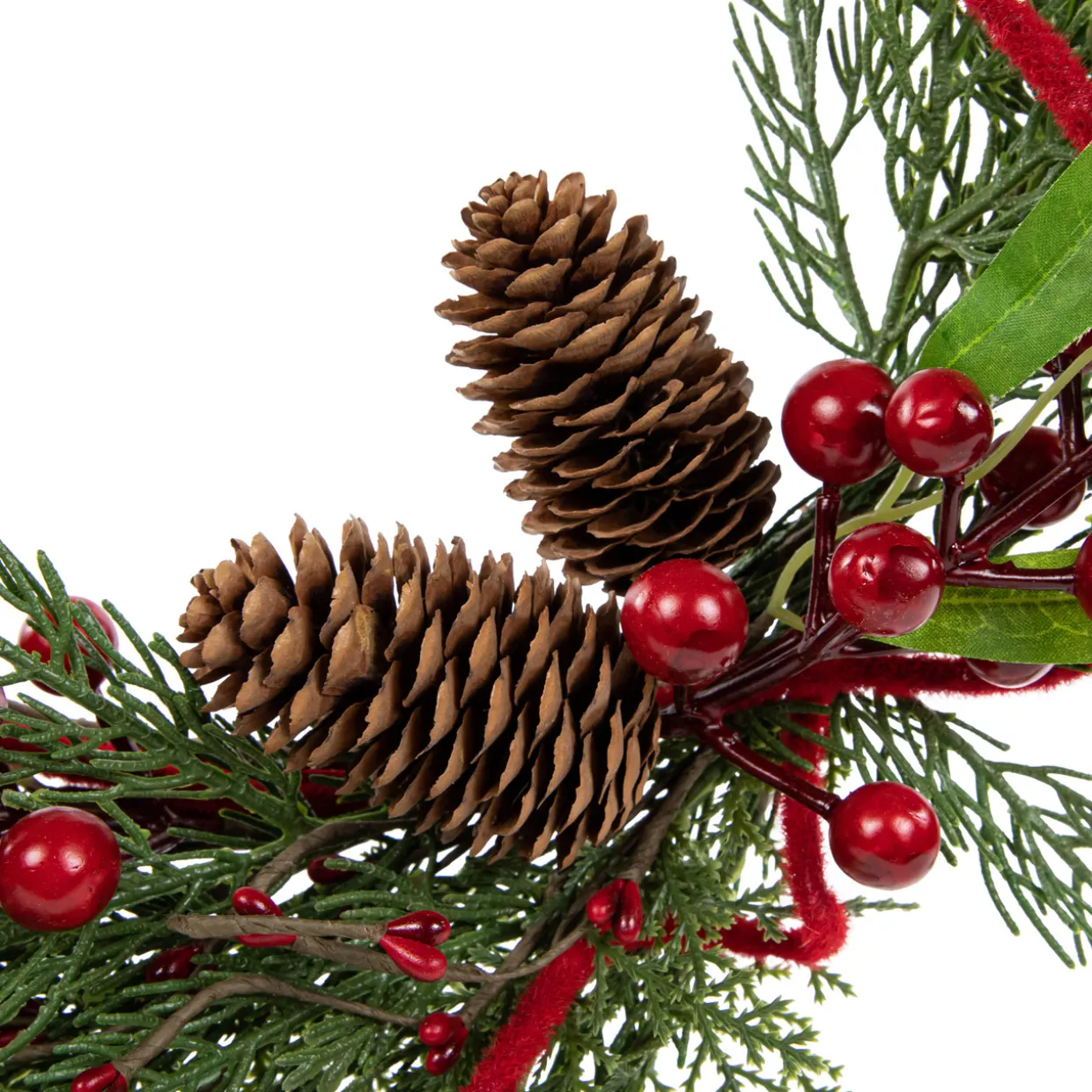 Real Touch™? Mixed Greenery and Berries Artificial Christmas Wreath - 18" - Unlit