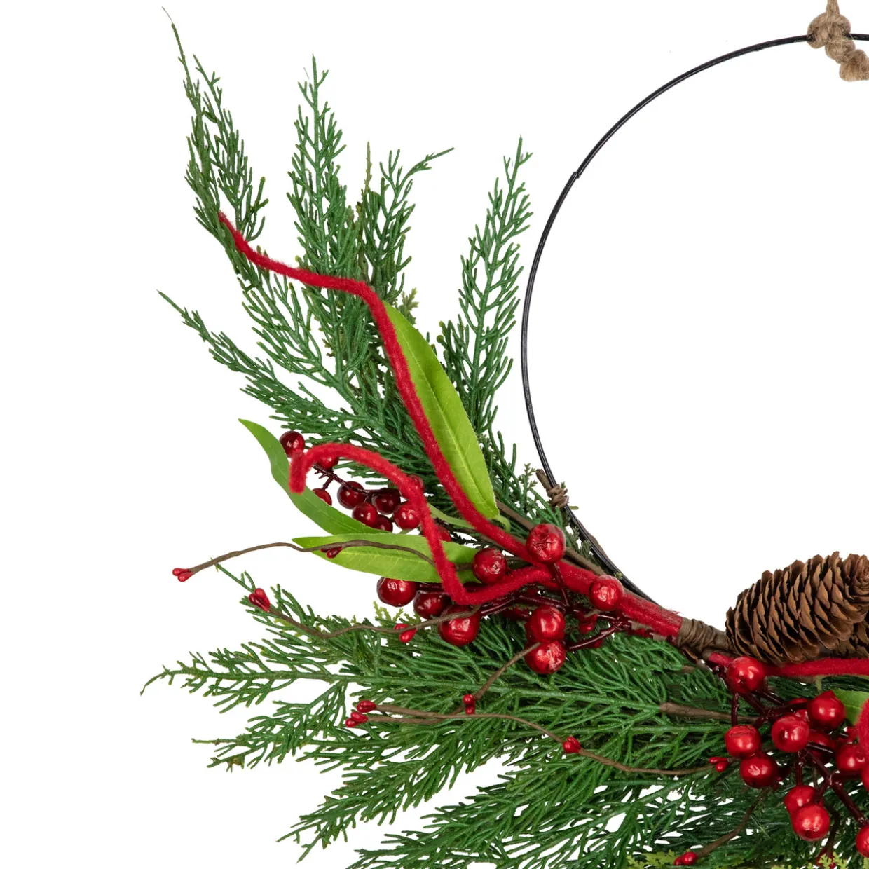 Real Touch™? Mixed Greenery and Berries Artificial Christmas Wreath - 18" - Unlit