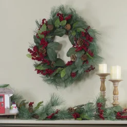 Real Touch™? Mixed Pine and Berries Artificial Christmas Garland - 5' x 6" - Unlit