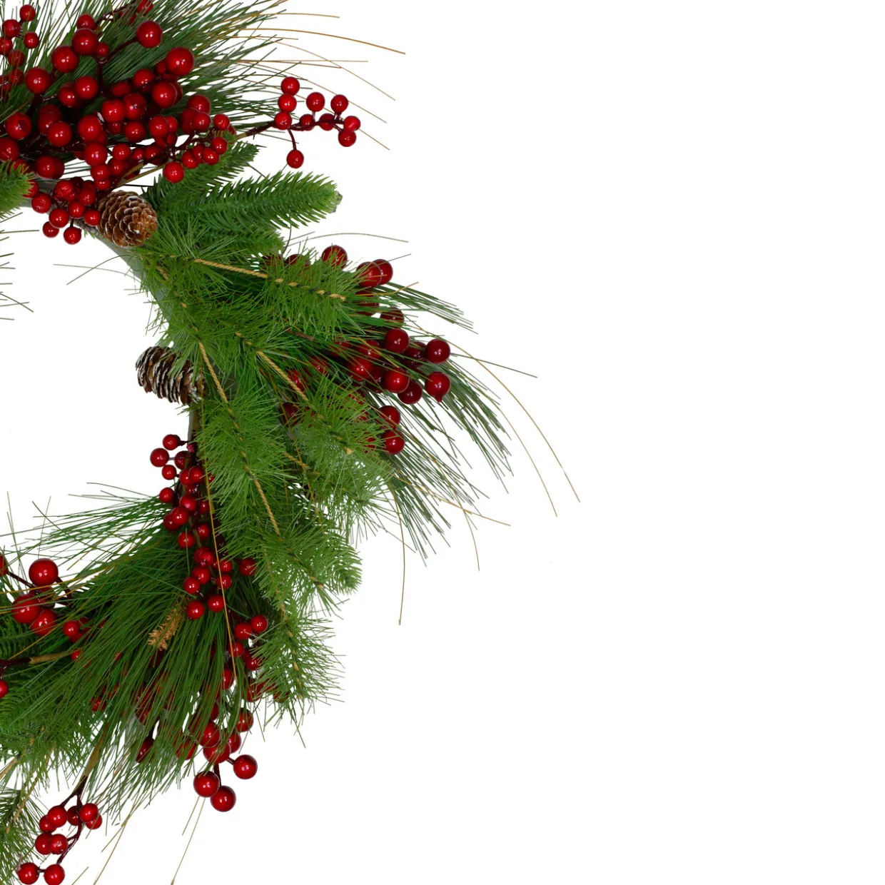 Real Touch™? Mixed Pine and Berry Artificial Christmas Wreath - 24" - Unlit
