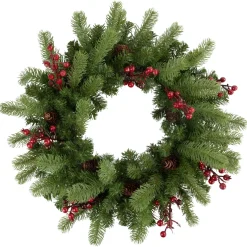 Real Touch™? Noble Fir with Berries Artificial Christmas Wreath - Unlit - 24"