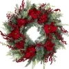 Real Touch™ Poinsettia and Pinecone Artificial Christmas Wreath - 38" - Unlit