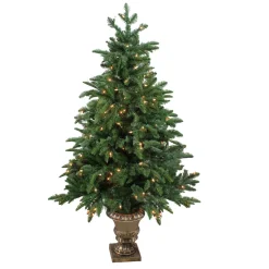 Real Touchâ„¢? Potted Sierra Norway Spruce Slim Artificial Christmas Tree - 4.5' - Clear Lights