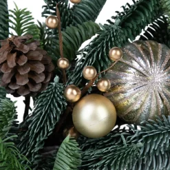 Real Touch™ Pre-Decorated Pine with Pine Cones Artificial Christmas Wreath - 22