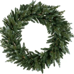 Real Touchâ„¢? Pre-Lit Blue Spruce Artificial Christmas Wreath - 48" - Clear Lights