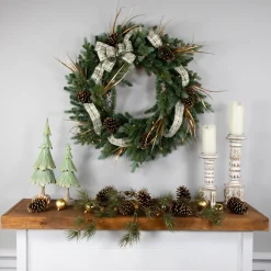 Real Touch™? Pre-Lit Blue Spruce Artificial Christmas Wreath - 48" - Clear Lights