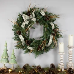 Real Touch™? Pre-Lit Blue Spruce Artificial Christmas Wreath - 48