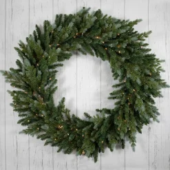 Real Touch™? Pre-Lit Blue Spruce Artificial Christmas Wreath - 48