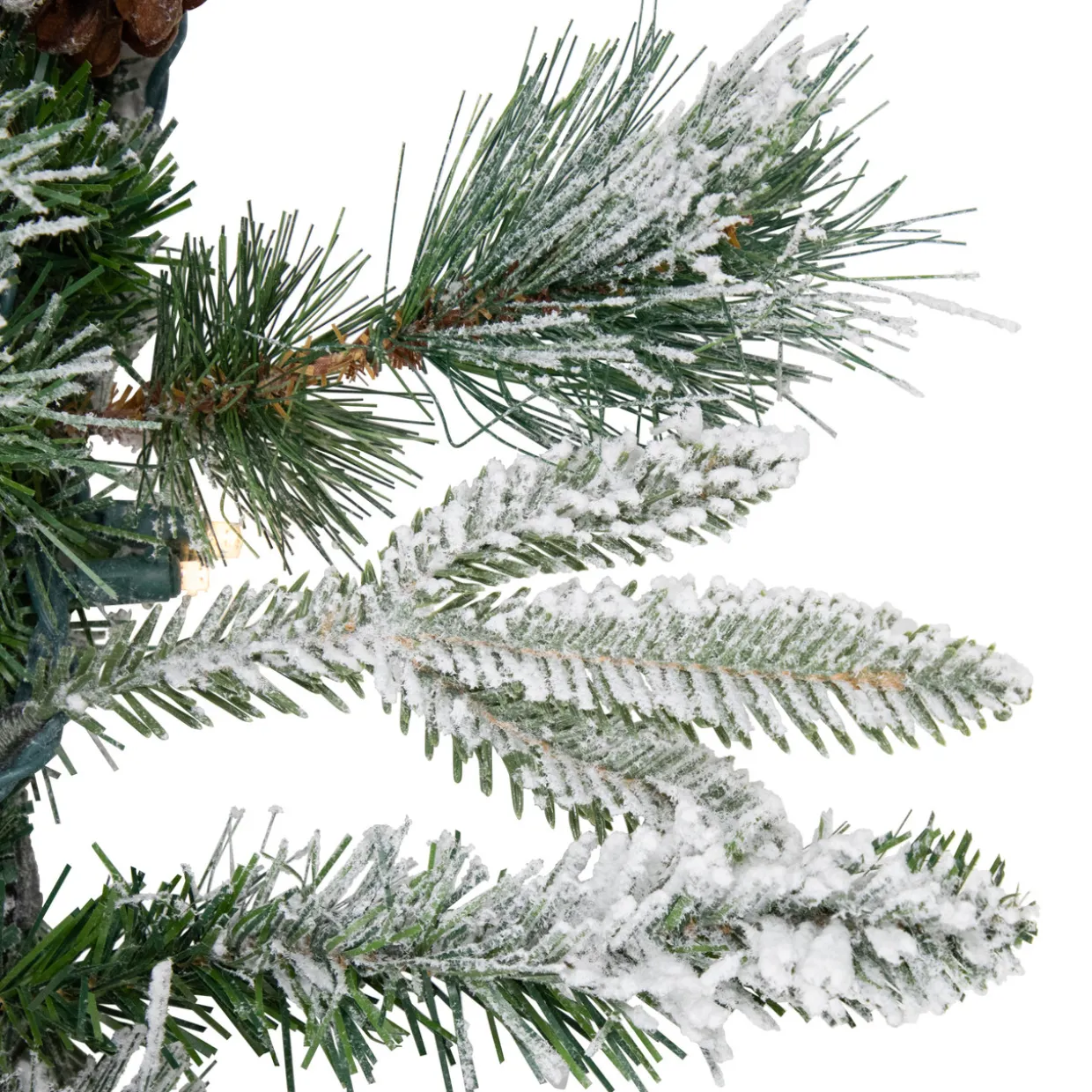 Real Touch™? Pre-Lit Flocked Mixed Rosemary Pine Artificial Christmas Garland - 9' x 14" - Warm White LED Lights