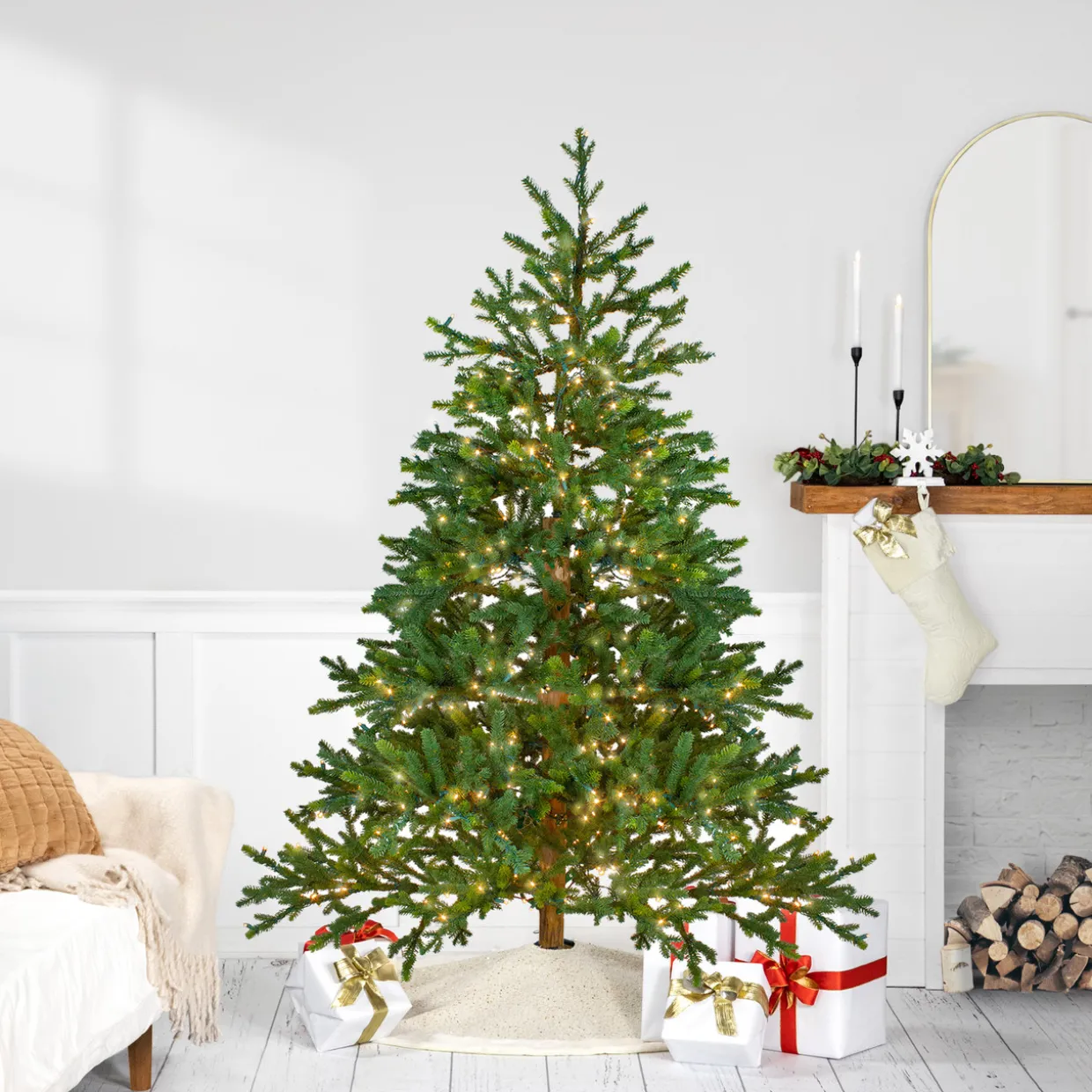 Real Touch™? Pre-Lit Full Northern Pine Artificial Christmas Tree - 6.5' - Clear LED Lights