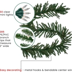Real Touch™ Pre-Lit Grande Spruce Artificial Christmas Garland - 9' x 14