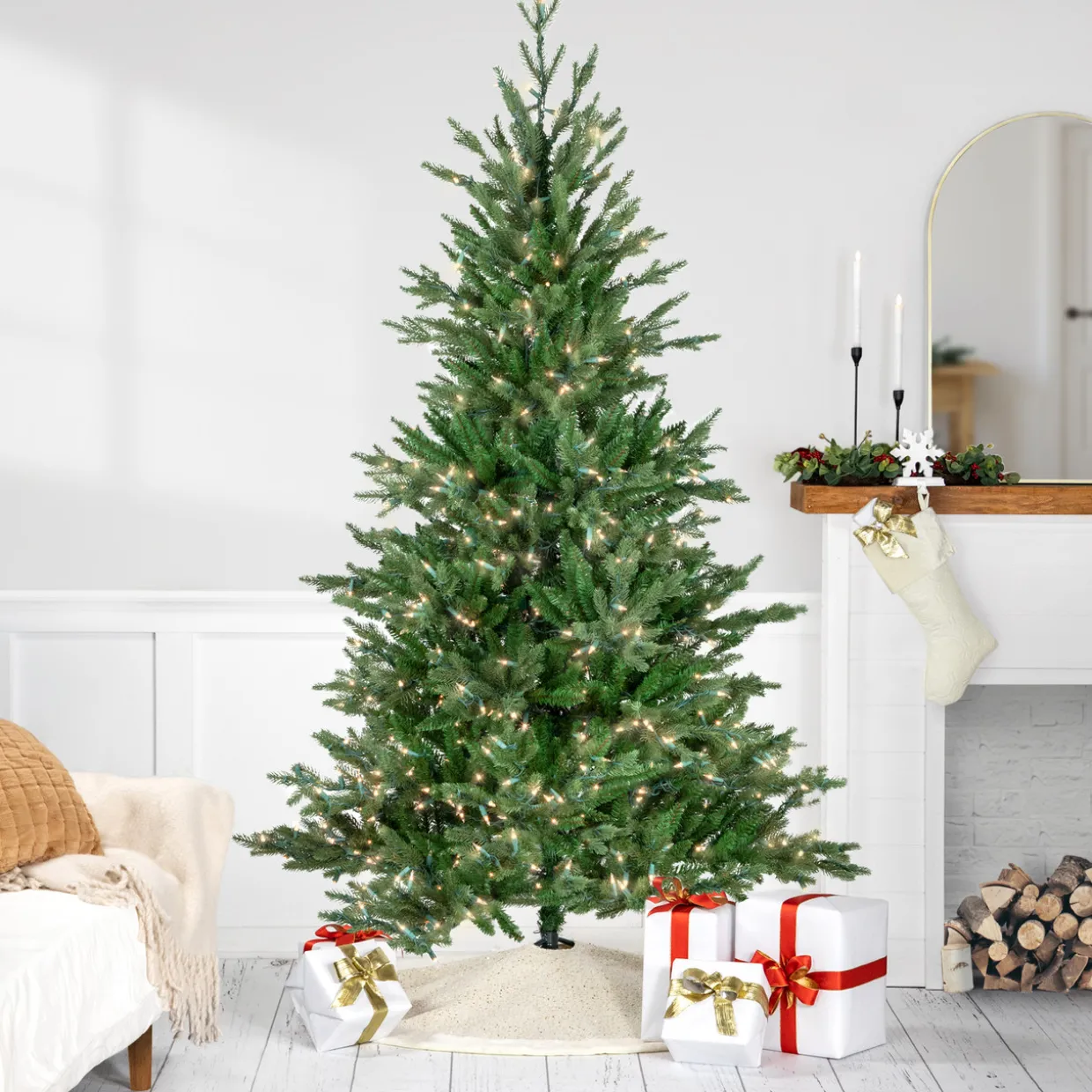 Real Touch™ Pre-Lit Medium Grande Spruce Artificial Christmas Tree - 7' - Clear Lights