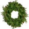 Real Touch™? Pre-Lit Mixed Winter Berry Pine Artificial Christmas Wreath - 24" - Clear Lights