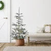 Real Touch™? Pre-Lit Nordmann Fir Flocked Artificial Christmas Tree - 4.5' - Warm Clear LED Lights