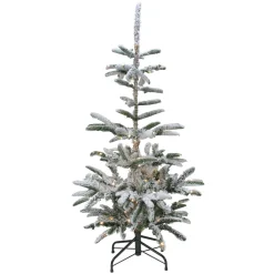 Real Touch™? Pre-Lit Slim Flocked Nordmann Fir Artificial Christmas Tree - 6.5' - Warm Clear LED Lights