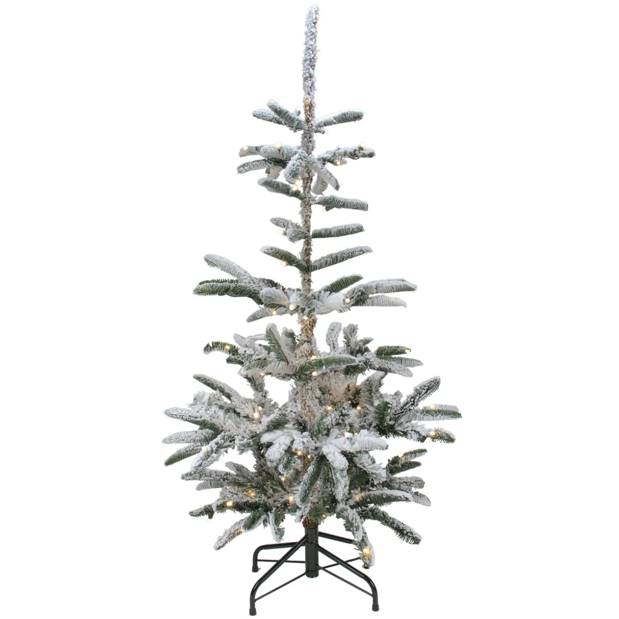 Real Touch™? Pre-Lit Slim Flocked Nordmann Fir Artificial Christmas Tree - 6.5' - Warm Clear LED Lights