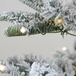 Real Touch™? Pre-Lit Slim Flocked Nordmann Fir Artificial Christmas Tree - 6.5' - Warm Clear LED Lights