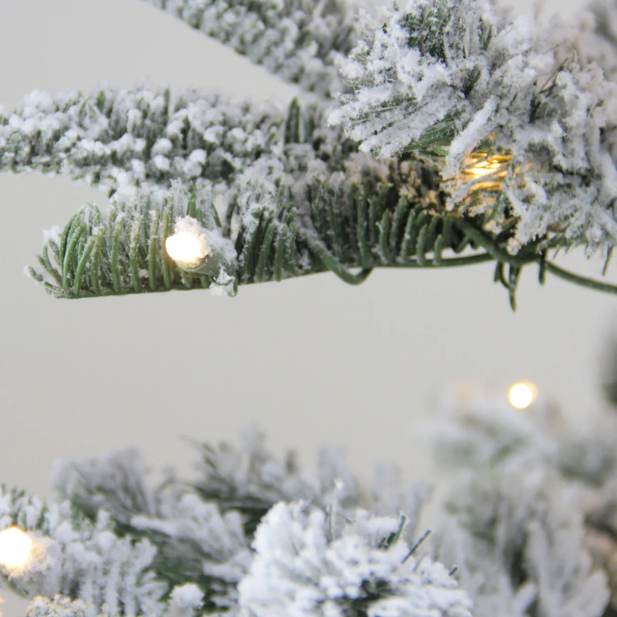 Real Touch™? Pre-Lit Slim Flocked Nordmann Fir Artificial Christmas Tree - 6.5' - Warm Clear LED Lights