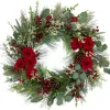 Real Touch™? Roses and Berries Artificial Christmas Wreath - 30" - Unlit