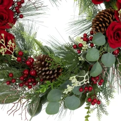 Real Touch™? Roses and Berries Artificial Christmas Wreath - 30