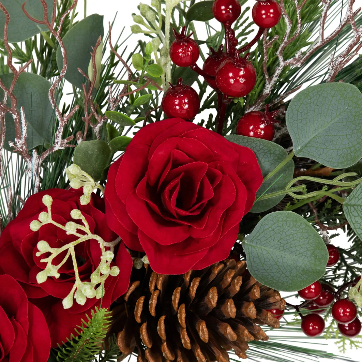 Real Touch™? Roses and Berries Artificial Christmas Wreath - 30" - Unlit