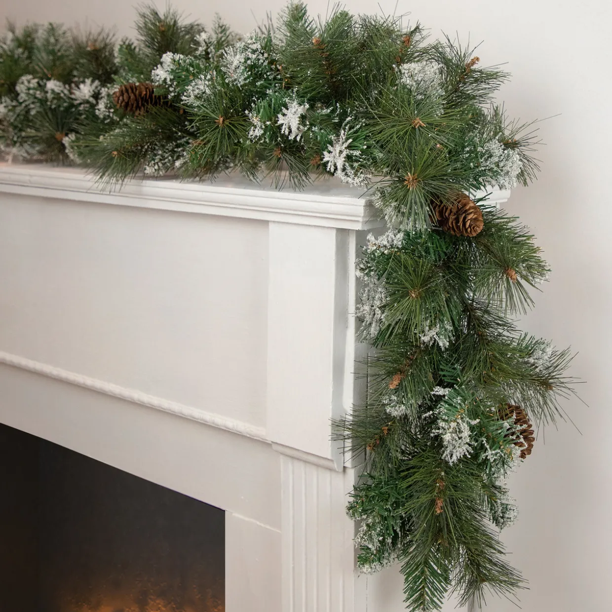 Real Touch™? Snow Valley Pine Artificial Christmas Garland - Unlit - 9' x 10"