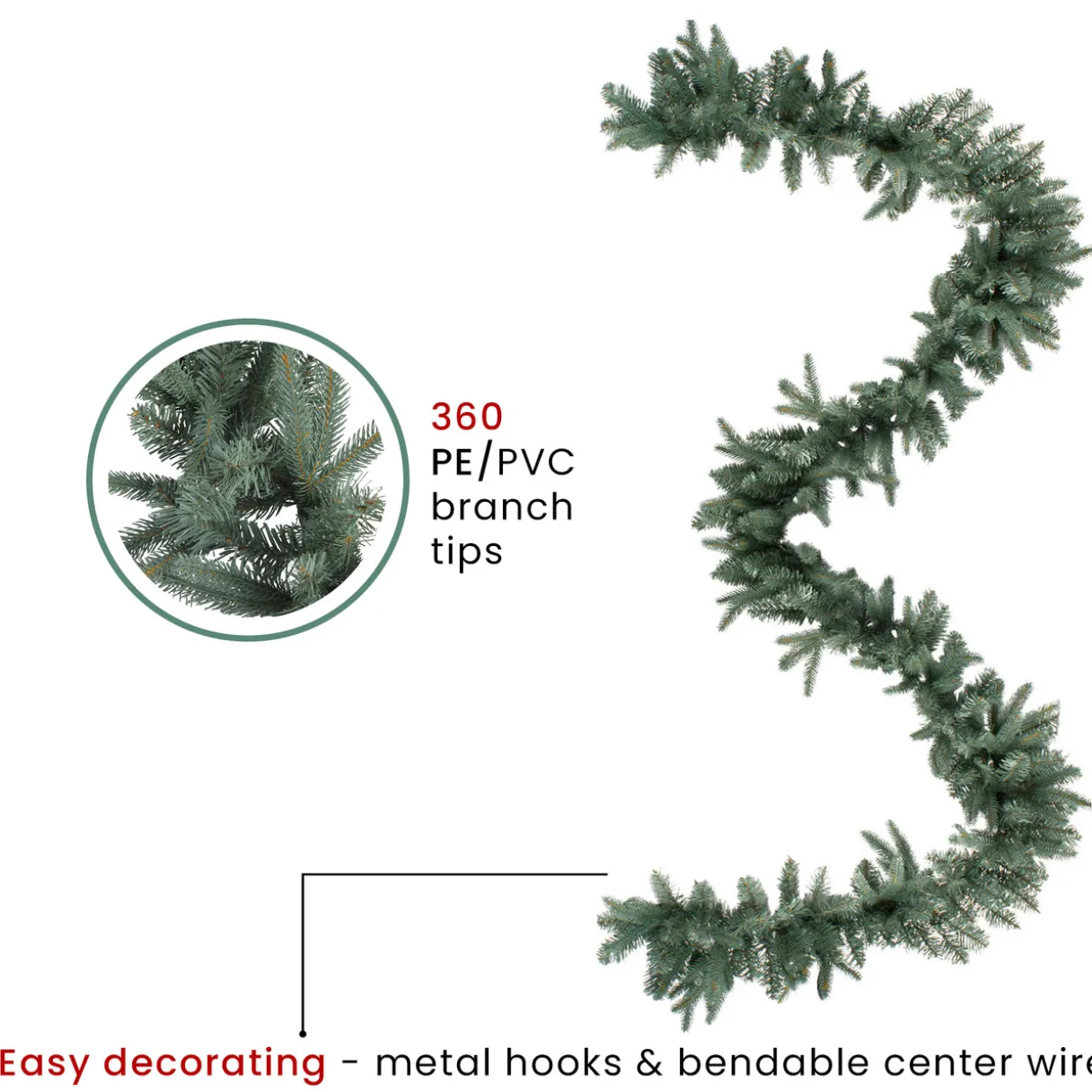 Real Touch™? Washington Frasier Fir Artificial Christmas Garland - Unlit - 9' x 12"