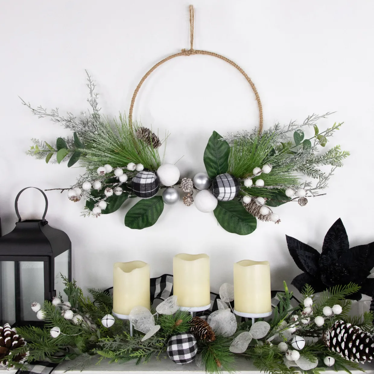 Real Touch™? Winter Greenery with Pinecones Artificial Christmas Wreath - 18" - Unlit