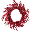 Red and Burgundy Berry Artificial Christmas Wreath, 22-Inch Unlit