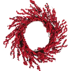 Red and Burgundy Berry Artificial Christmas Wreath, 22-Inch Unlit
