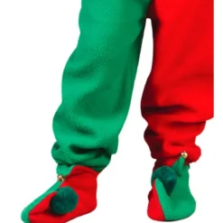 Red and Green Elf Plush Unisex Child Christmas Costume - Large