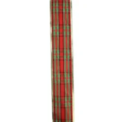 Red and Green Striped Wired Christmas Craft Ribbon 2.5" x 10 Yards