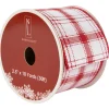 Red and White Plaid Wired Craft Christmas Ribbon 2.5" x 10 Yards
