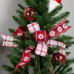 Red and White Plaid Wired Craft Christmas Ribbon 2.5