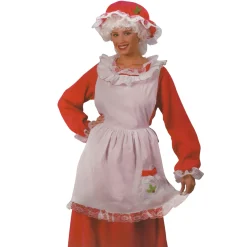 Red and White Plush Velour Mrs. Santa Claus Women Adult Christmas Costume - One Size