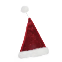 Red and White Pom Pom Santa Unisex Adult Christmas Hat Costume Accessory - One Size
