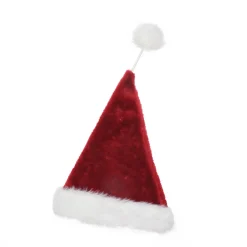 Red and White Pom Pom Santa Unisex Adult Christmas Hat Costume Accessory - One Size