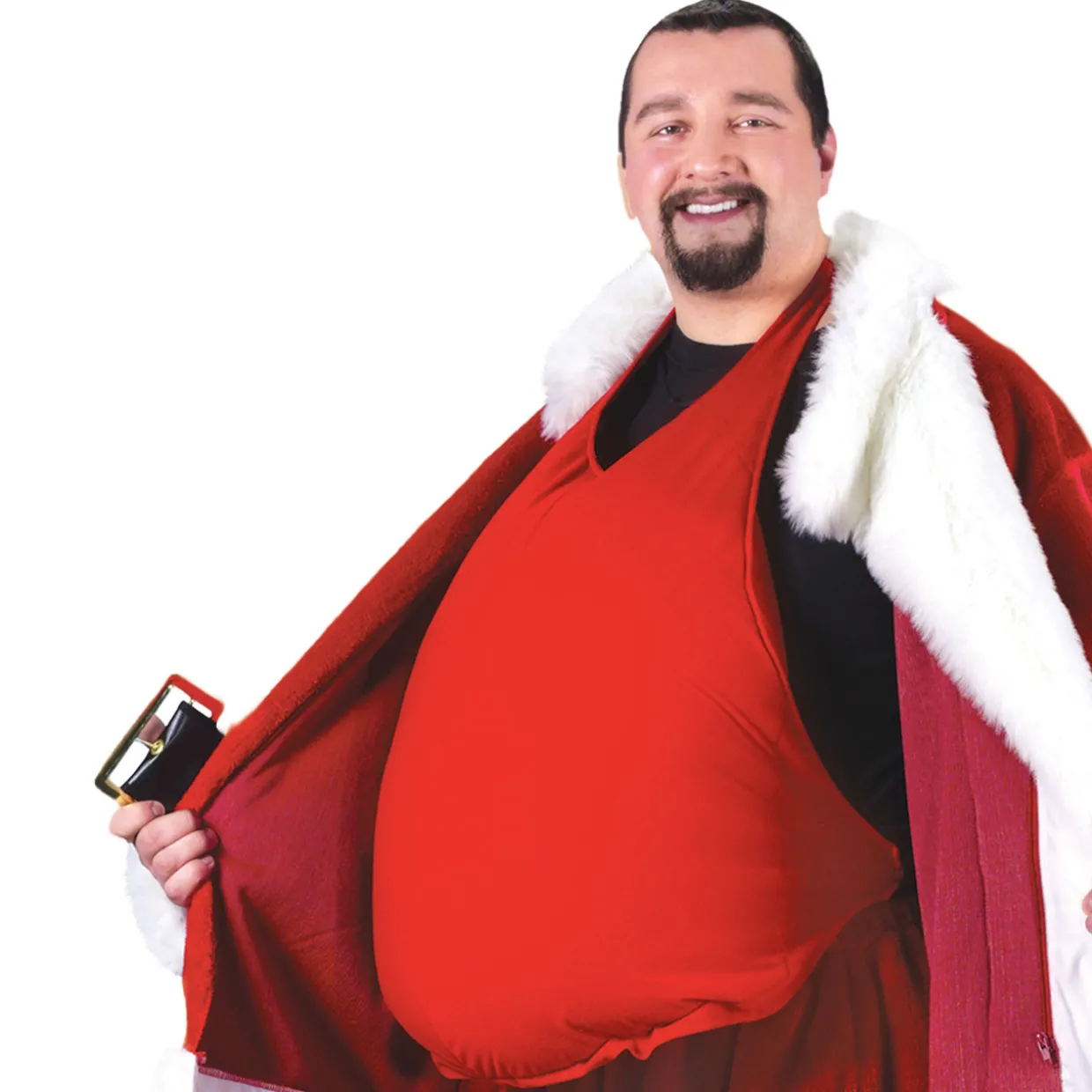 Red Padded Santa Belly Adult Christmas Costume Accessory - One Size