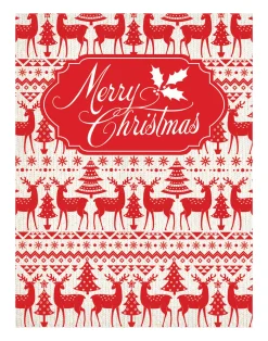 Red Reindeer Christmas Holiday Wall Decor Art Print