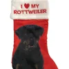 Red Satin I Love My Rottwiler Dog Christmas Holiday Stocking
