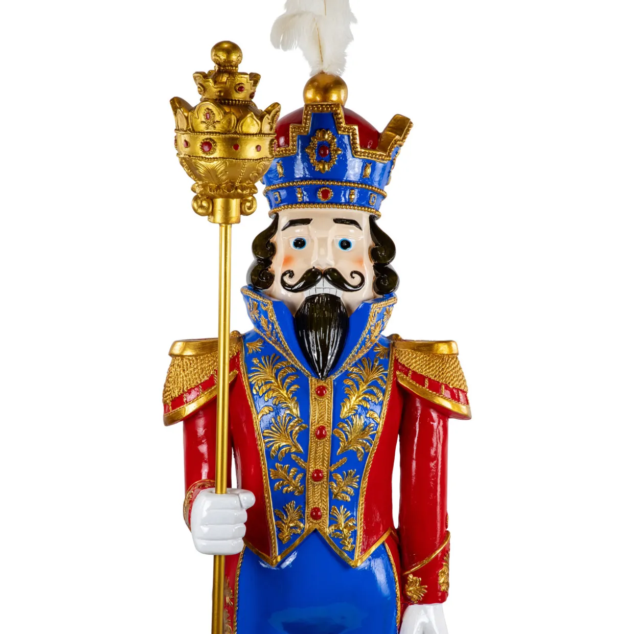 Regal Commercial Christmas Nutcracker Soldier with Scepter - 6.5' - Red and Blue