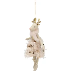 Reindeer Ballerina Hanging Christmas Figure - 12
