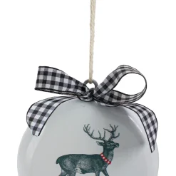Reindeer "Merry Christmas" Disc Ornament - 4.5"