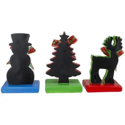 Reindeer, Tree, and Snowman Chalkboard Christmas Stocking Holders - 7