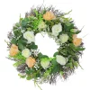 Rose and Foliage Artificial Spring Wreath - 24-Inch, Unlit